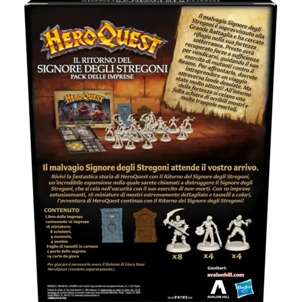 Flash Sale Avalon Hill, Heroquest, Il Ritorno Del Signore Degli Stregoni, Gioco Da Tavolo Per Adulti, Per Giocare E Necessario Avere Il Sistema Di Gioco Heroquest Giochi Di Strategia