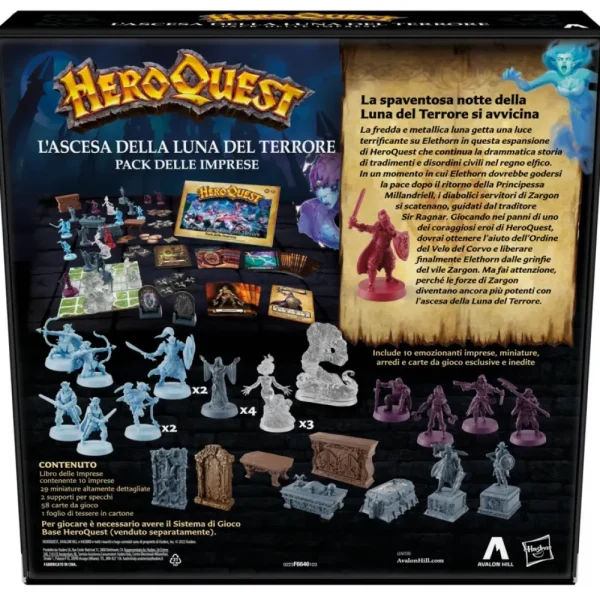 Clearance Avalon Hill, Heroquest, Pack Delle Imprese L'Ascesa Della Luna Del Terrore, E Necessario Avere Il Sistema Di Gioco Base Heroquest, Dai 14 Anni In Su Giochi Di Strategia