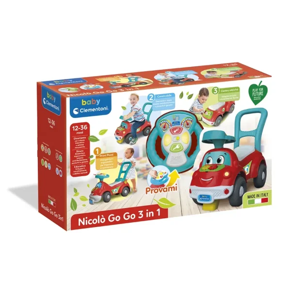 Clearance Nicolo Go Go 3 In 1, Macchinina Primi Passi Cavalcabili E Primi Passi