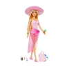 Cheap Bambola Bionda Con Costume Da Bagno Rosa E Bianco, Pareo A Pois, Cappello Da Sole, Tote Bag E Tanti Accessori Da Spiaggia, 3+ Anni, Hpl73 Fashion Dolls