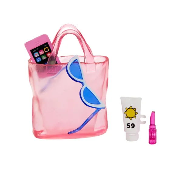 Cheap Bambola Bionda Con Costume Da Bagno Rosa E Bianco, Pareo A Pois, Cappello Da Sole, Tote Bag E Tanti Accessori Da Spiaggia, 3+ Anni, Hpl73 Fashion Dolls