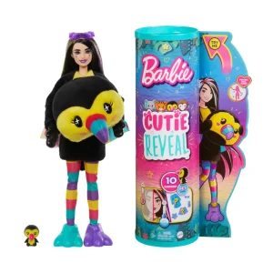 Best Sale Cutie Reveal Tucano, Serie Amici Della Giungla, Bambola Con Costume Da Tucano Di Peluche E 10 Sorprese Con Tecnologia Cambia Colore, Giocattolo Per Bambini, 3+ Anni, Hkr00 Fashion Dolls