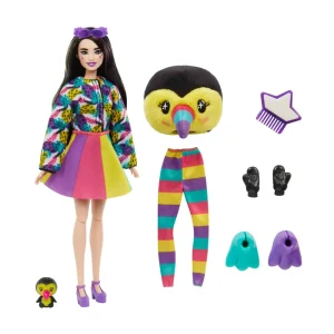 Best Sale Cutie Reveal Tucano, Serie Amici Della Giungla, Bambola Con Costume Da Tucano Di Peluche E 10 Sorprese Con Tecnologia Cambia Colore, Giocattolo Per Bambini, 3+ Anni, Hkr00 Fashion Dolls