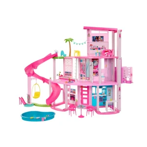 Outlet Casa Dei Sogni Di , Playset Casa Delle Bambole Con Piscina, Scivolo A 3 Piani, Ascensore E Aree Di Gioco Per Cuccioli, 75+ Accessori, 3+ Anni, Hmx10 Case Delle Bambole