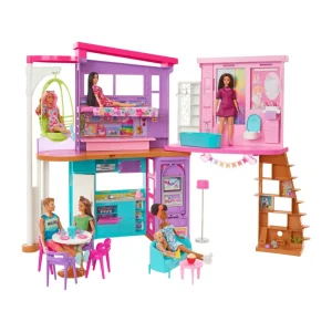 Cheap Casa Di Malibu (106 Cm) Playset Casa Delle Bambole Con 2 Piani, 6 Stanze, Ascensore, Altalena E +30 Accessori, Giocattolo Per Bambini 3+ Anni Case Delle Bambole