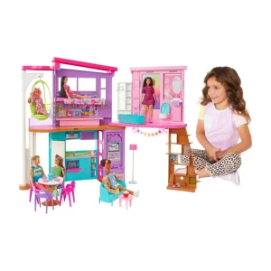 Cheap Casa Di Malibu (106 Cm) Playset Casa Delle Bambole Con 2 Piani, 6 Stanze, Ascensore, Altalena E +30 Accessori, Giocattolo Per Bambini 3+ Anni Case Delle Bambole