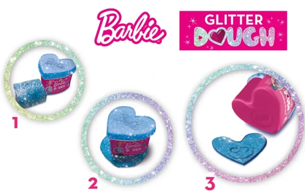 Outlet Barbie Dough Glitter Kit 500 G Mosaici, Sabbia, Glitter