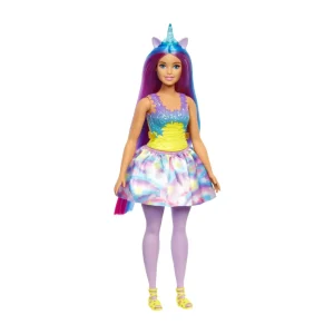 Best Dreamtopia Unicorno Bambola Curvy, Capelli Blu E Viola Con Gonna, Coda E Cerchietto Da Unicorno Rimovibili, Giocattolo Per Bambini, 3+ Anni, Hgr20 Macchinine Bambini