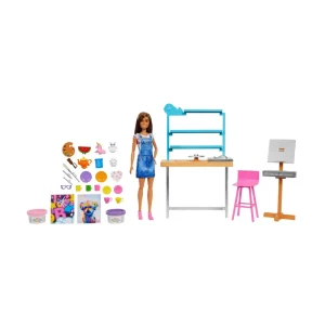 Store Studio D'Arte Creativita E Relax, Bambola , Oltre 25 Accessori Per Creare E Dipingere, Pasta Da Modellare, Stampi, Tele E Altro Ancora, Giocattolo Per Bambini Dai 3 Ai 7 Anni Fashion Dolls