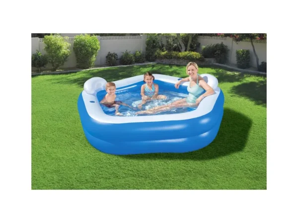 Store Piscina Family Pentagono 213X206X69 Cm Con Due Sedute, Due Poggiatesta E Due Portabicchieri Piscine Da Giardino