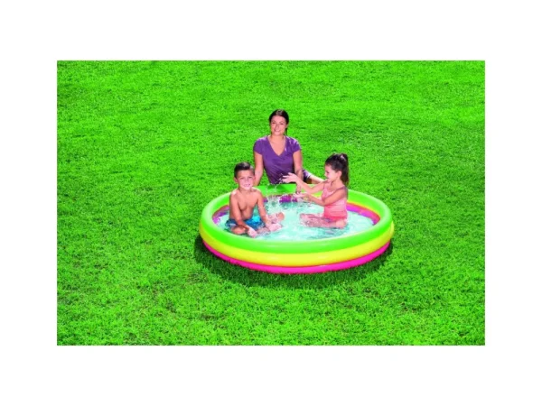 Shop Piscina Summer A 3 Anelli Color Con Fondo Gonfiabile 152X30 Cm Gonfiabili Per Bambini