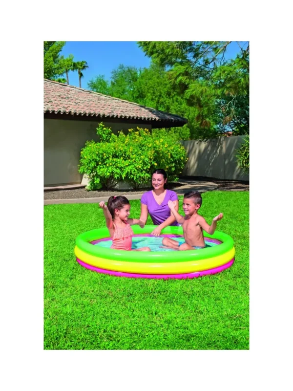 Shop Piscina Summer A 3 Anelli Color Con Fondo Gonfiabile 152X30 Cm Gonfiabili Per Bambini