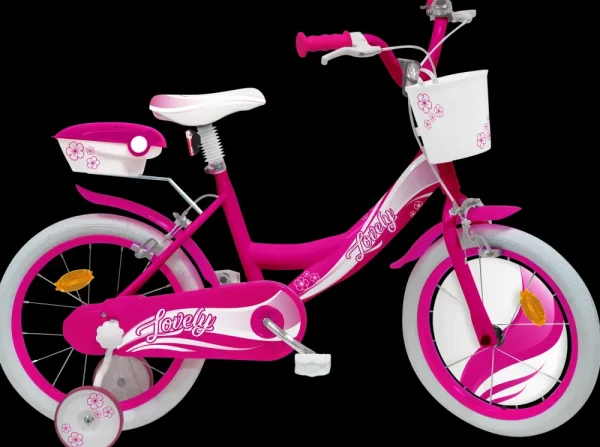 New Bicicletta 16 Fucsia 2 Freni Caliper Bauletto, Cestello E Disco Colorato Nella Ruota Anteriore Inclusi Adatta Per Bambini Dai 8-12 Anni Biciclette Per Bambini