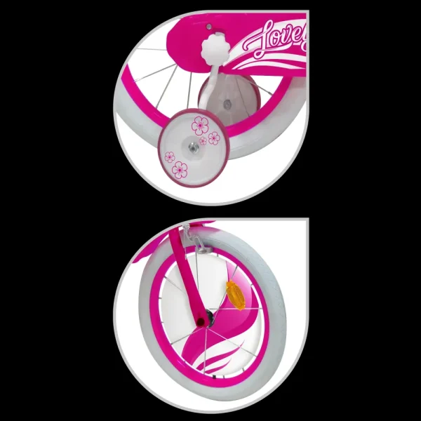 New Bicicletta 16 Fucsia 2 Freni Caliper Bauletto, Cestello E Disco Colorato Nella Ruota Anteriore Inclusi Adatta Per Bambini Dai 8-12 Anni Biciclette Per Bambini