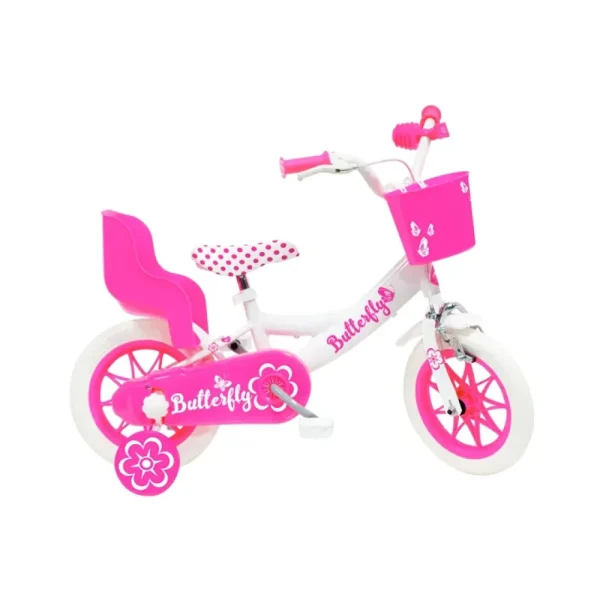 New Bicicletta 12 Rosa. Freno Caliper Frontale Porta Bambola E Cestello Inclusi Adatta Per Bambini Dai 3-5 Anni Biciclette Per Bambini