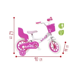 New Bicicletta 12 Rosa. Freno Caliper Frontale Porta Bambola E Cestello Inclusi Adatta Per Bambini Dai 3-5 Anni Biciclette Per Bambini