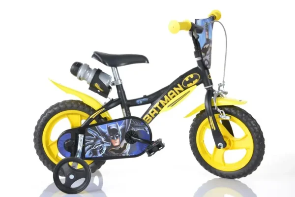 Outlet Bicicletta Da Bambino Batman Ruota 12 Pollici Con Rotelle, Freno E Scudo Anteriore Adatta A 3-5 Anni Ideale Per Imparare A Pedalare In Autonomia Con Massima Sicurezza Biciclette Per Bambini