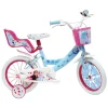 Fashion Bicicletta Misura Da 16 Pollici Disney Frozen Con Cestino E Portabambole Adatta Per Bambini 4-6 Anni Biciclette Per Bambini