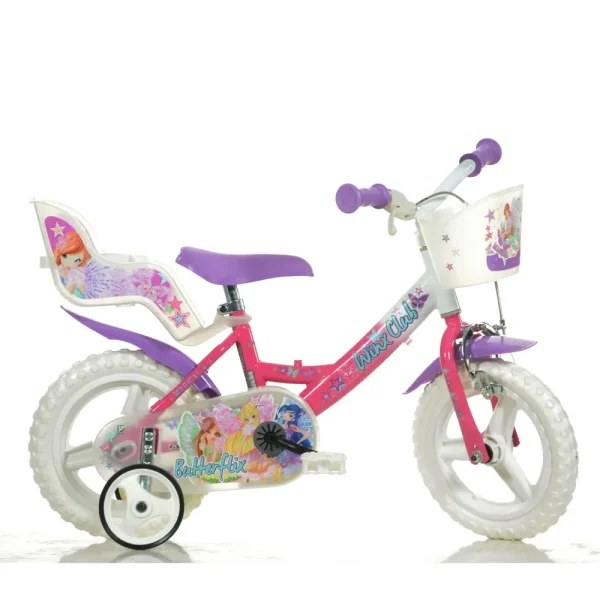 Fashion Bicicletta 12" Con Portabambola, Freno E Cestino Anteriore Adatta Per Bambini Dai 3-5 Anni Biciclette Per Bambini