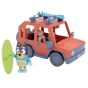 Clearance Bluey Auto 4 4, Veicolo Fuoristrada Della Famiglia, Incluso Papa Bandit Alto Circa 8 Cm E 2 Tavole Da Surf, Come Visto In Tv Mondi Immaginari