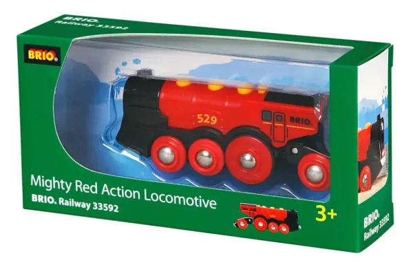 Fashion Grande Locomotiva Rossa A Batterie Costruzioni In Legno