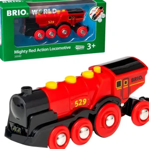 Fashion Grande Locomotiva Rossa A Batterie Costruzioni In Legno