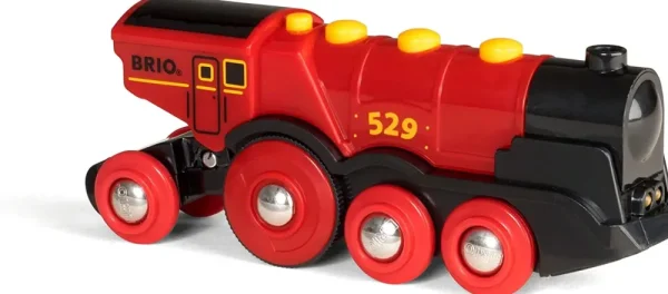 Fashion Grande Locomotiva Rossa A Batterie Costruzioni In Legno