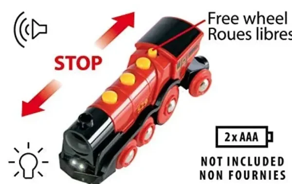 Fashion Grande Locomotiva Rossa A Batterie Costruzioni In Legno