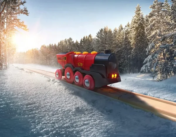 Fashion Grande Locomotiva Rossa A Batterie Costruzioni In Legno
