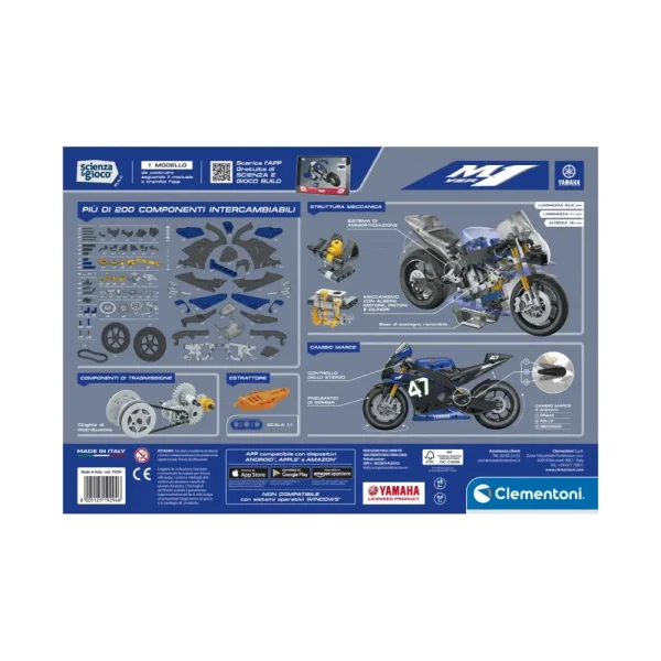 Outlet Clementoni Build Moto Yamaha M1, Set Costruzioni Primi Apprendimenti