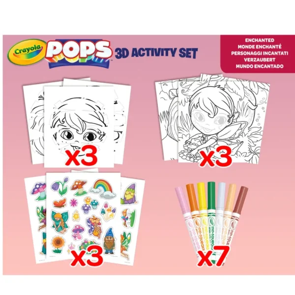 Clearance Pops 3D Activity Set Fatina E Animali Fantastici Colora E Crea Disegni Tridimensionali Kit Artistici E Pittura