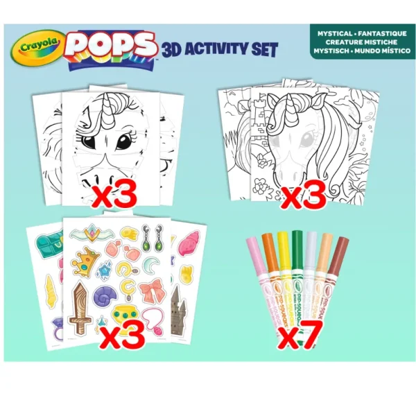 Outlet Pops 3D Activity Set Unicorno E Creature Fantastiche Colora E Crea Disegni Tridimensionali Kit Artistici E Pittura