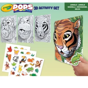 Online Pops 3D Activity Set Tigre E Giungla Colora E Crea Disegni Tridimensionali Kit Artistici E Pittura