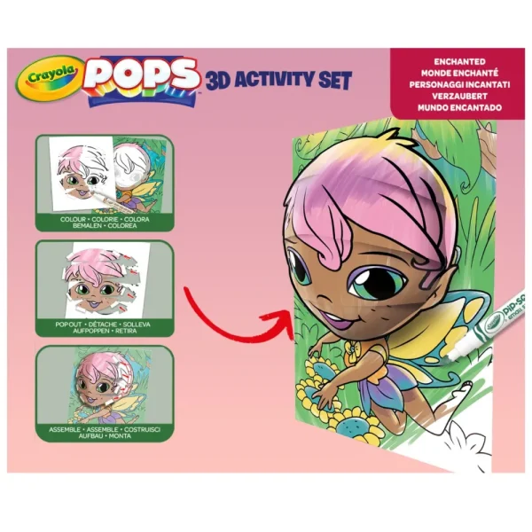 Clearance Pops 3D Activity Set Fatina E Animali Fantastici Colora E Crea Disegni Tridimensionali Kit Artistici E Pittura