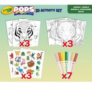 Online Pops 3D Activity Set Tigre E Giungla Colora E Crea Disegni Tridimensionali Kit Artistici E Pittura