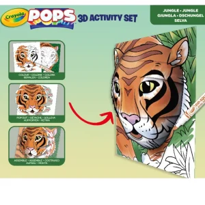 Online Pops 3D Activity Set Tigre E Giungla Colora E Crea Disegni Tridimensionali Kit Artistici E Pittura