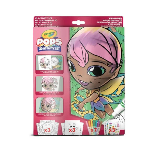 Clearance Pops 3D Activity Set Fatina E Animali Fantastici Colora E Crea Disegni Tridimensionali Kit Artistici E Pittura