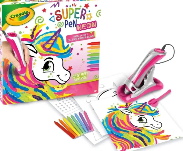 Online Super Pen Unicorno Neon, Gioco Per Sciogliere I Pastelli A Cera E Creare Disegni In Rilievo, Attivita Creativa E Regalo Per Bambini, Eta 8+ Cancelleria E Accessori