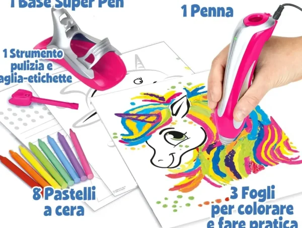 Online Super Pen Unicorno Neon, Gioco Per Sciogliere I Pastelli A Cera E Creare Disegni In Rilievo, Attivita Creativa E Regalo Per Bambini, Eta 8+ Cancelleria E Accessori