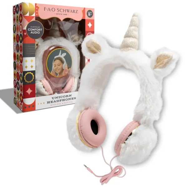 Hot Cuffie Di Peluche Unicorno Con Jack 3,5 Mm Giochi Musicali