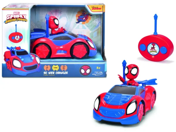 New Dickie- Radiocomando Spidey Web Crawler, +3 Anni, Cm 17, Scala 1:24, 1 Canale Macchinine Telecomandate