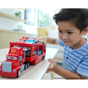 New Disney Pixar Mack Trasportatore, Camion Da 33 Cm Con Rampa Per Trasportare 12 Macchinine Macchinine Bambini