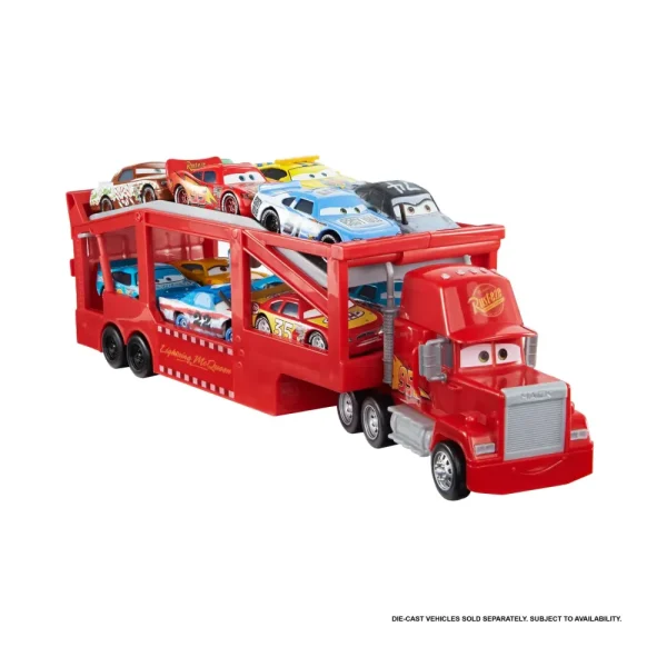 New Disney Pixar Mack Trasportatore, Camion Da 33 Cm Con Rampa Per Trasportare 12 Macchinine Macchinine Bambini