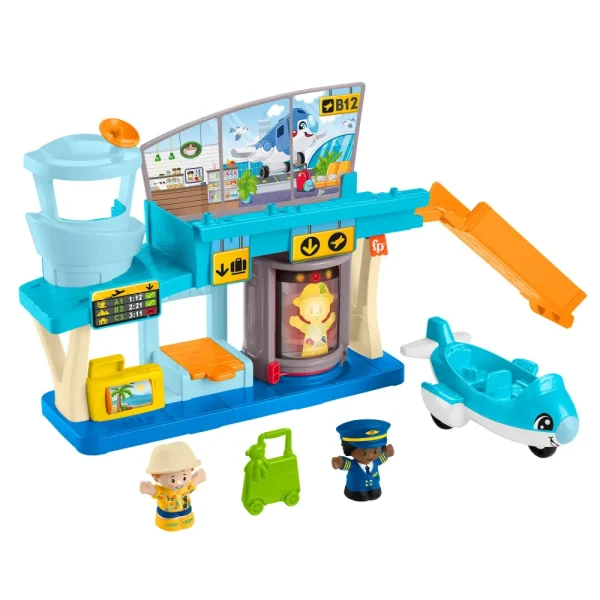 Outlet Fisher-Price Avventure In Aeroporto, Playset Con Nastro Trasportatore Dei Bagagli, Include 1 Aereo, 2 Personaggi E Bagagli Giochi Di Apprendimento