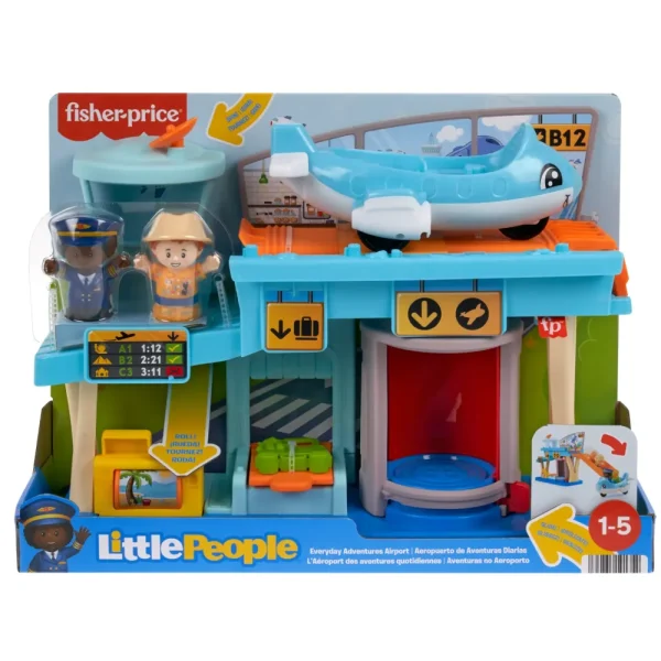 Outlet Fisher-Price Avventure In Aeroporto, Playset Con Nastro Trasportatore Dei Bagagli, Include 1 Aereo, 2 Personaggi E Bagagli Giochi Di Apprendimento