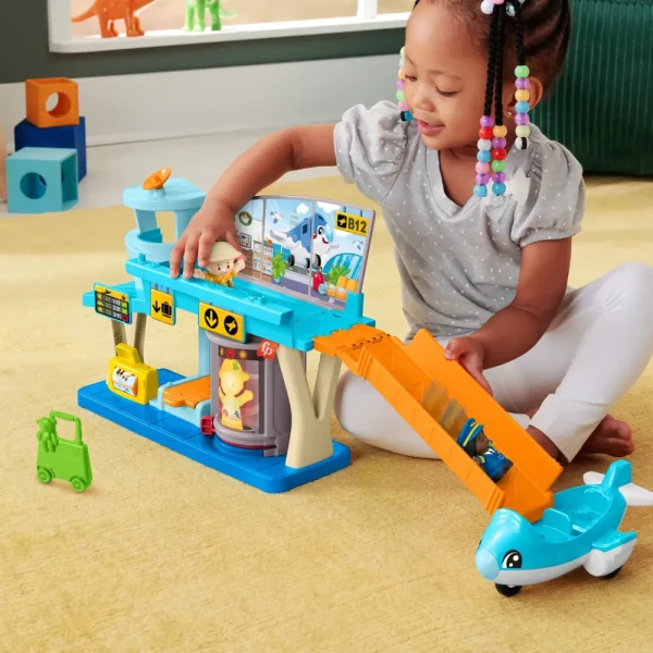 Outlet Fisher-Price Avventure In Aeroporto, Playset Con Nastro Trasportatore Dei Bagagli, Include 1 Aereo, 2 Personaggi E Bagagli Giochi Di Apprendimento