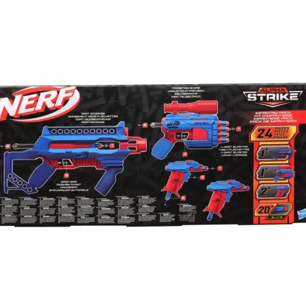 Outlet Hasbro Alpha Strike, Infantry Pack, Contiene 4 Blaster, 20 Dardi Originali Elite, Semplici Da Caricare, Armare E Lanciare Giochi Di Abilita E Sport