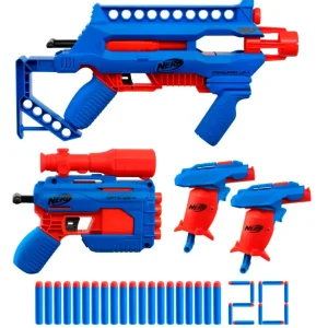 Outlet Hasbro Alpha Strike, Infantry Pack, Contiene 4 Blaster, 20 Dardi Originali Elite, Semplici Da Caricare, Armare E Lanciare Giochi Di Abilita E Sport