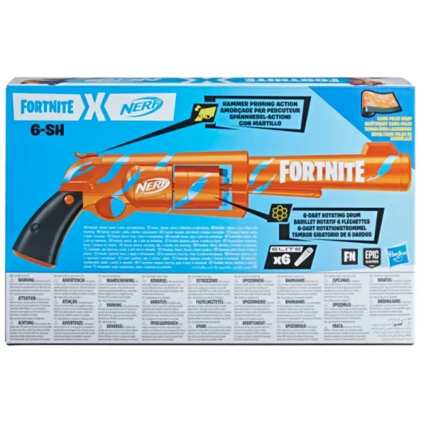 Clearance Hasbro Fortnite 6-Sh Blaster Con Caricamento Con Percussore, Caricatore A Tamburo Da 6 Dardi, Include 6 Dardi Elite Giochi Di Abilita E Sport