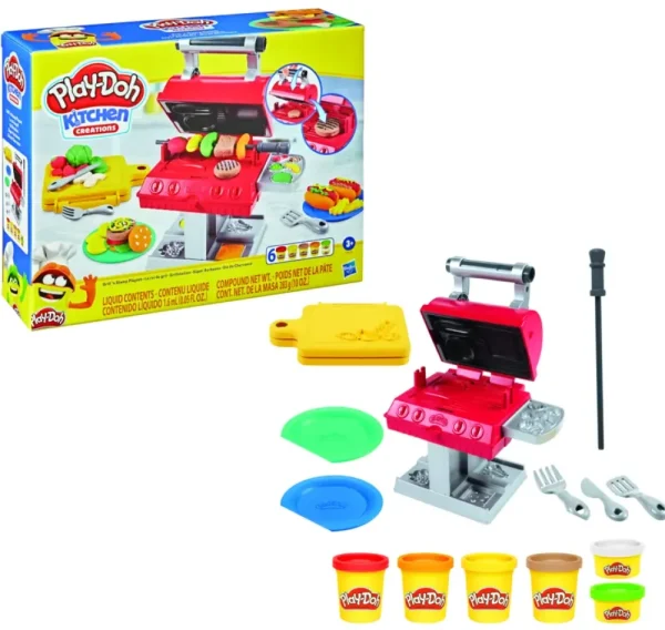 Fashion Hasbro Kitchen Creations Barbecue, Per Bambini Dai 3 Anni In Su, Con 6 Colori Atossici Plastilina E Pasta Modellabile